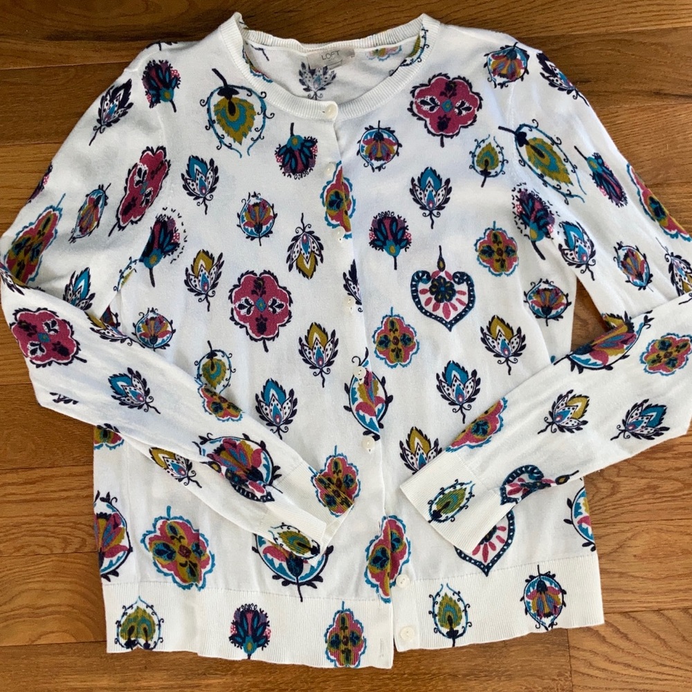 Loft- cotton-goes with everything cardigan